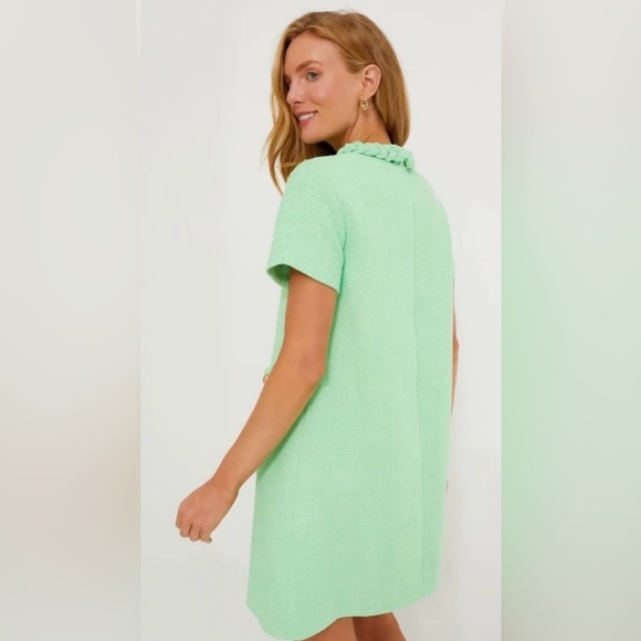 Girls' Mint Green Braided Trim Shift Dress - Picture 3 of 4